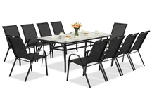 Метални градински мебели Modena за 10 души с голяма маса Garden Point black