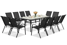 Метални градински мебели Modena за 12 души с голяма маса Garden Point black