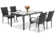 Milan 4 Garden Point техноратан комплект черен
