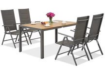 Verona Wood алуминиев градински комплект за 4 лица Garden Point сив