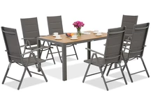 Verona Wood алуминиев градински комплект за 6 души Garden Point сив