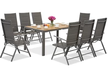 Verona Wood алуминиев градински комплект за 8 души Garden Point сив
