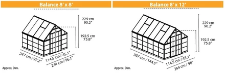 Разширителен модул за оранжерия Balance Green Palmar 8x4 зелен